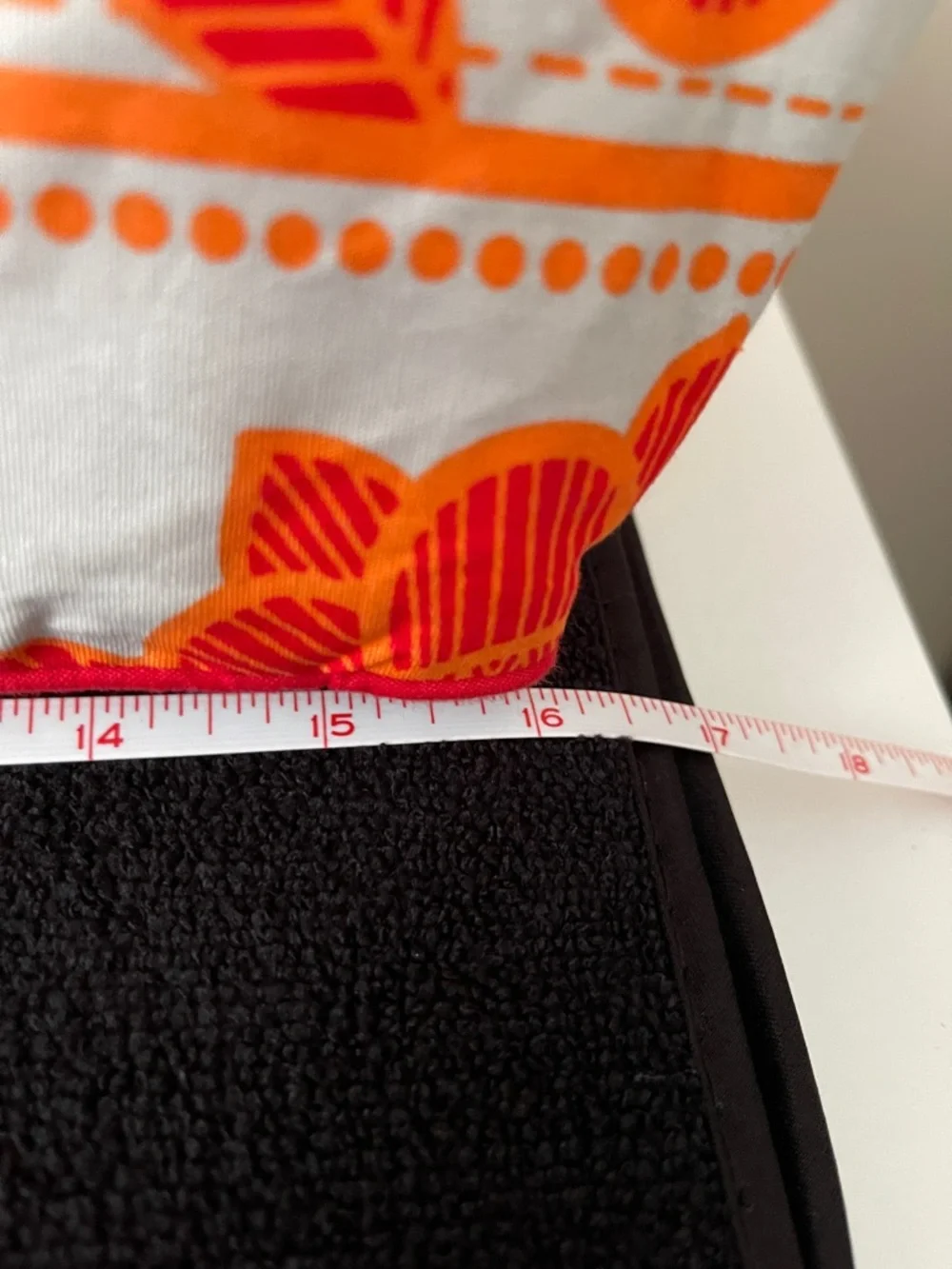NWOT...Bright Orange Floral Cotton Tote Bag - Picture 4 of 7